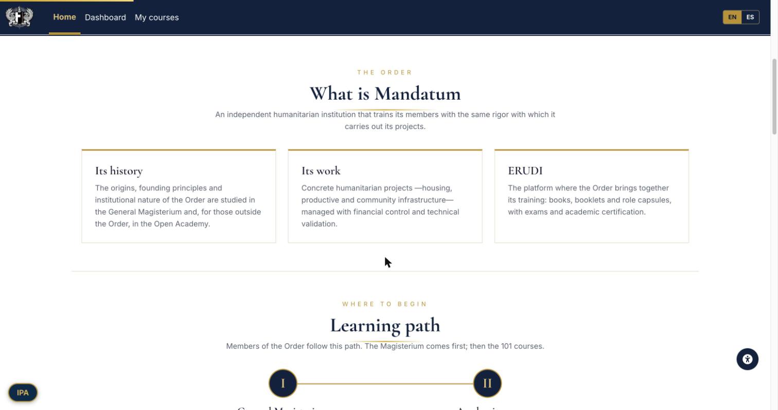 What is Mandatum section on ERUDI