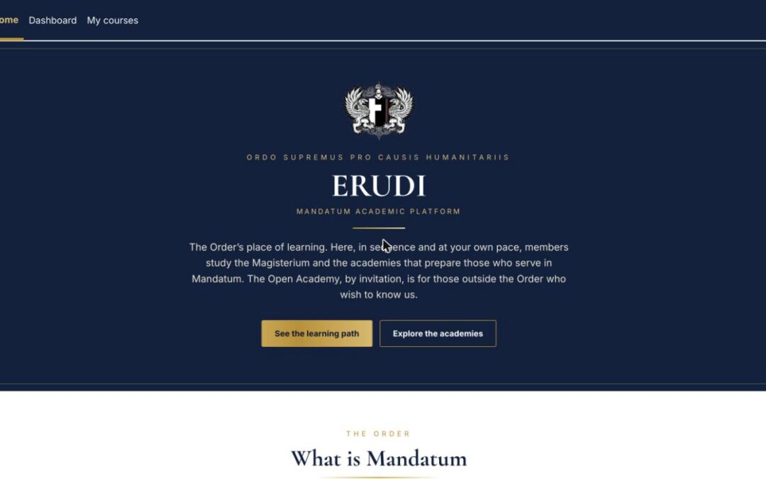 ERUDI, the New Academic Platform of Mandatum, Is Open to Every Member of the Order
