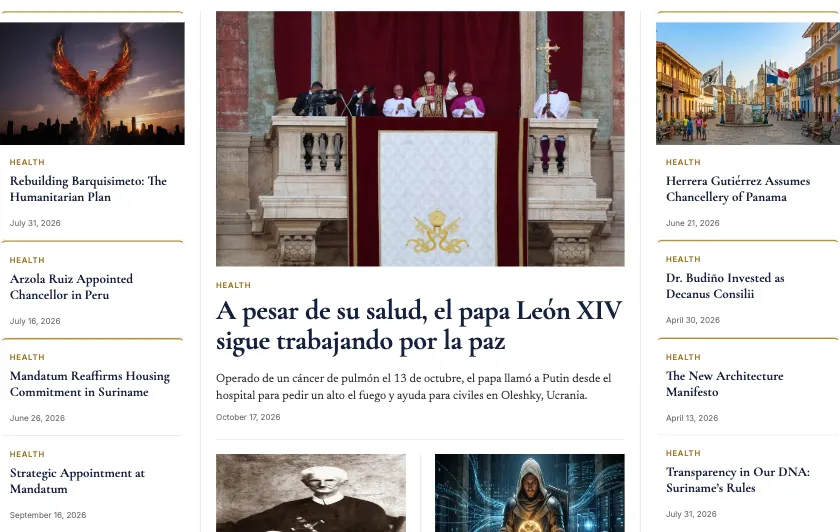 The Mandatum Herald front page with the lead story and supporting stories